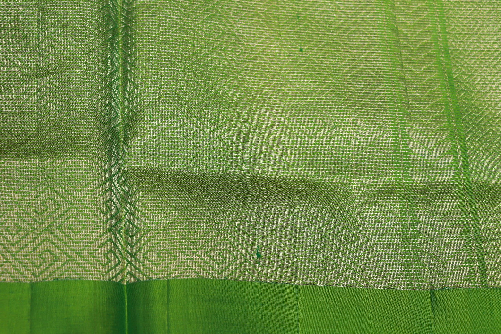 Pure Silk Tissue Saree  Dark Blue With  Parrot Green Colour - Vaishali Silks