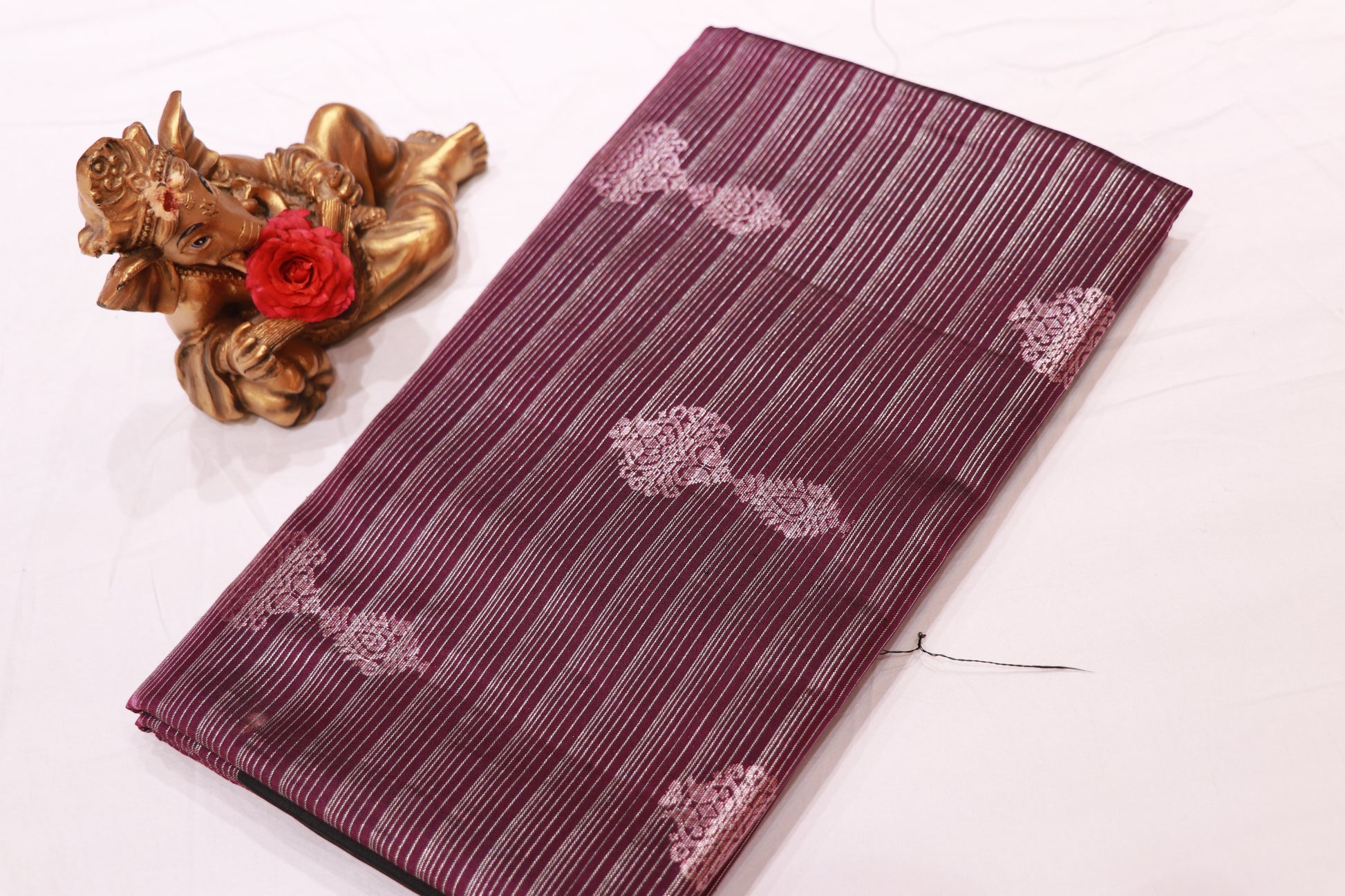 Pure Silk Tissue Saree  Voilet  With  Black Colour - Vaishali Silks
