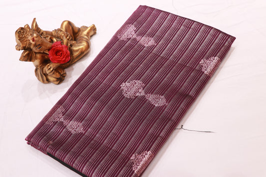 Pure Silk Tissue Saree  Voilet  With  Black Colour - Vaishali Silks