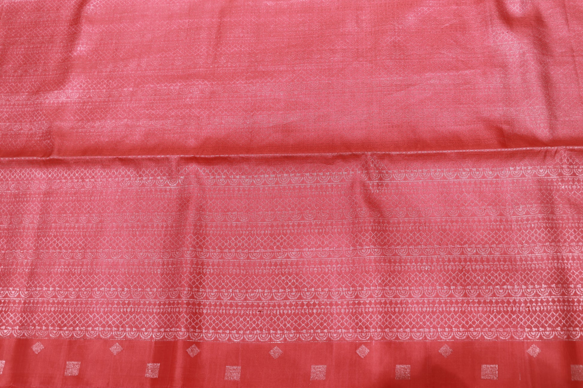 Pure  Silk  Saree Peac h With  Grey Colour - Vaishali Silks