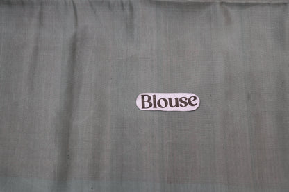 Pure  Silk  Saree Peac h With  Grey Colour - Vaishali Silks