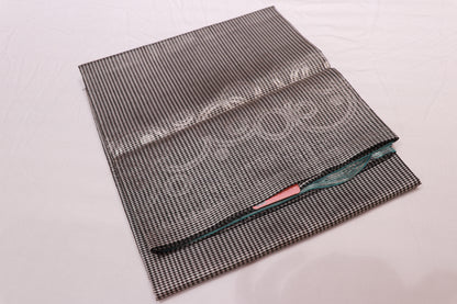 Pure  Silk  Saree White &  Black Checked With Blue Colour - Vaishali Silks