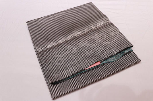 Pure  Silk  Saree White &  Black Checked With Blue Colour - Vaishali Silks