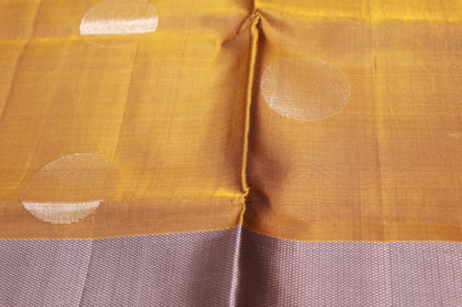Pure  Silk  Saree  Mustard With Black Colour - Vaishali Silks