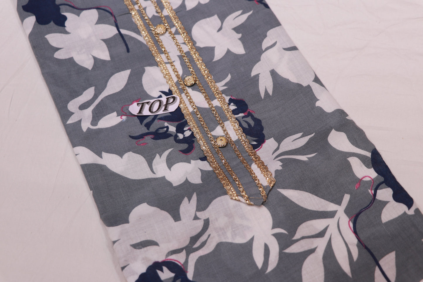 Pure  Cotton  Salwar  Material Grey Colour - Vaishali Silks