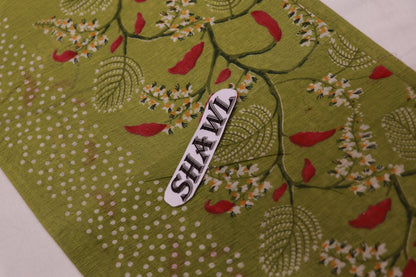 Pure  Cotton  Salwar  Material Green Colour - Vaishali Silks