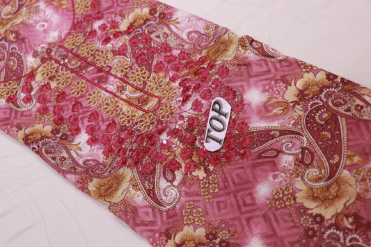 Pure  Cotton  Salwar  Material   Pink Colour - Vaishali Silks