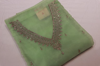 Salwar  Material  Organza  Pista Green  Colour - Vaishali Silks