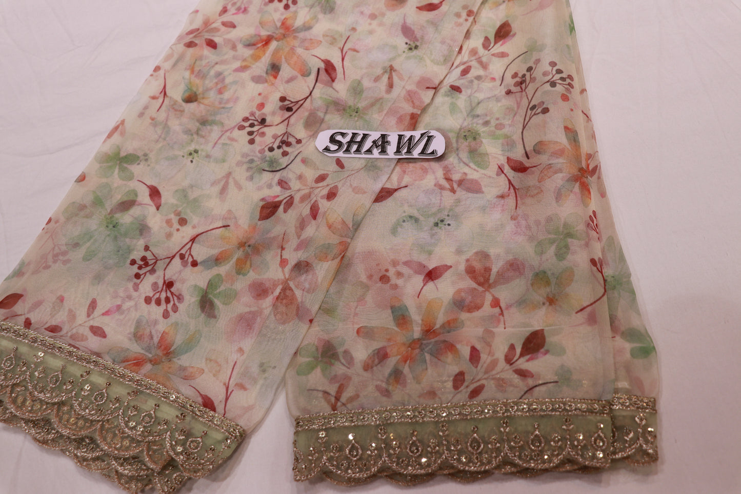 Salwar  Material  Organza  Pista Green  Colour - Vaishali Silks