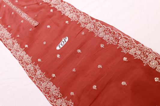 Salwar  Material Organza Brown Colour - Vaishali Silks