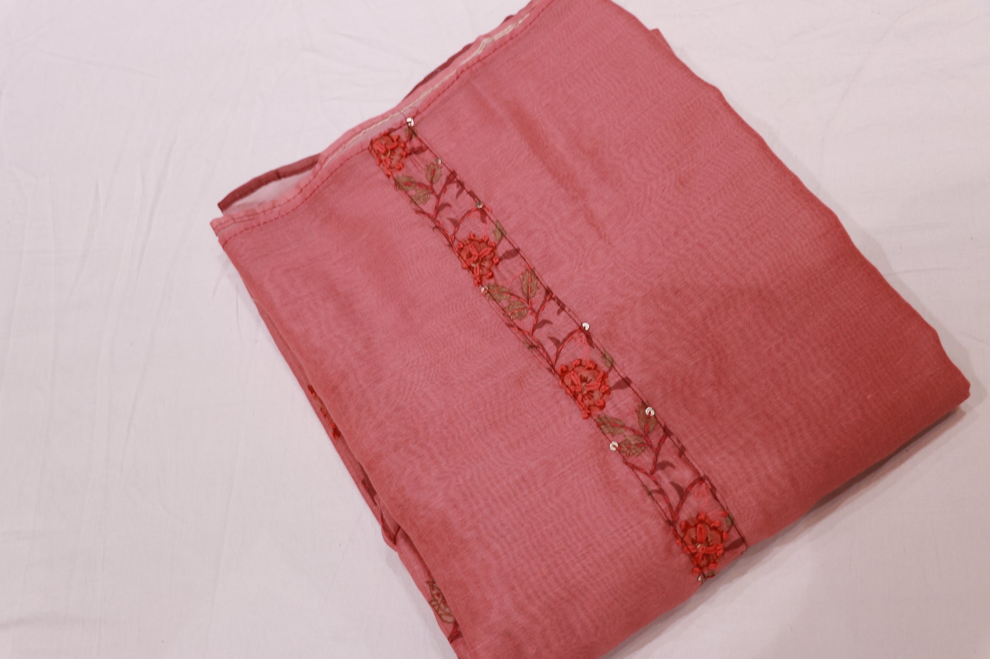 Salwar  Material Peach  Colour - Vaishali Silks