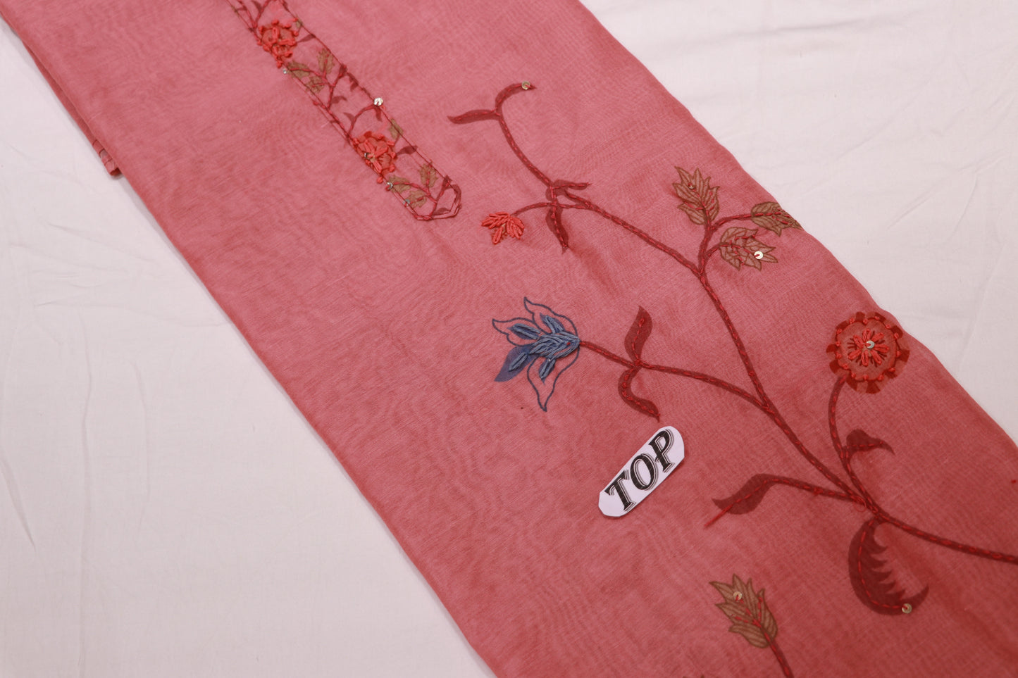 Salwar  Material Peach  Colour - Vaishali Silks