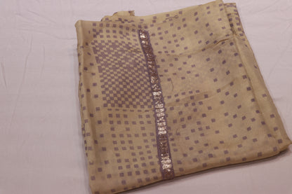 Salwar  Material Tissue White with  Lavender  Colour - Vaishali Silks