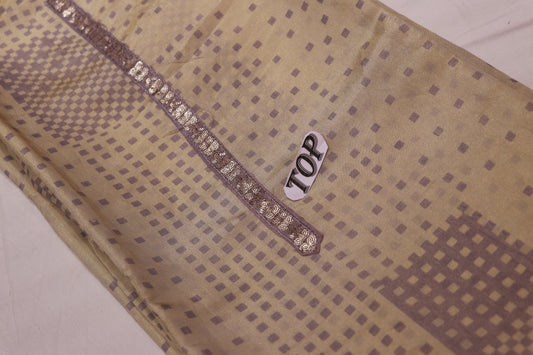 Salwar  Material Tissue White with  Lavender  Colour - Vaishali Silks