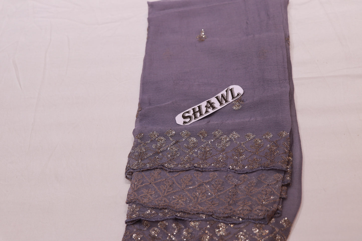 Salwar  Material Tissue White with  Lavender  Colour - Vaishali Silks