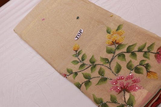 Salwar  Material Tissue Half White Colour - Vaishali Silks