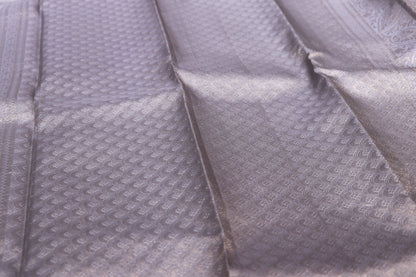 Pure Silk Saree   Gray  with Light  Blue  Colour - Vaishali Silks