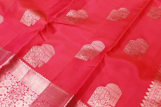 Pure Silk Saree  Dark Pink Colour - Vaishali Silks