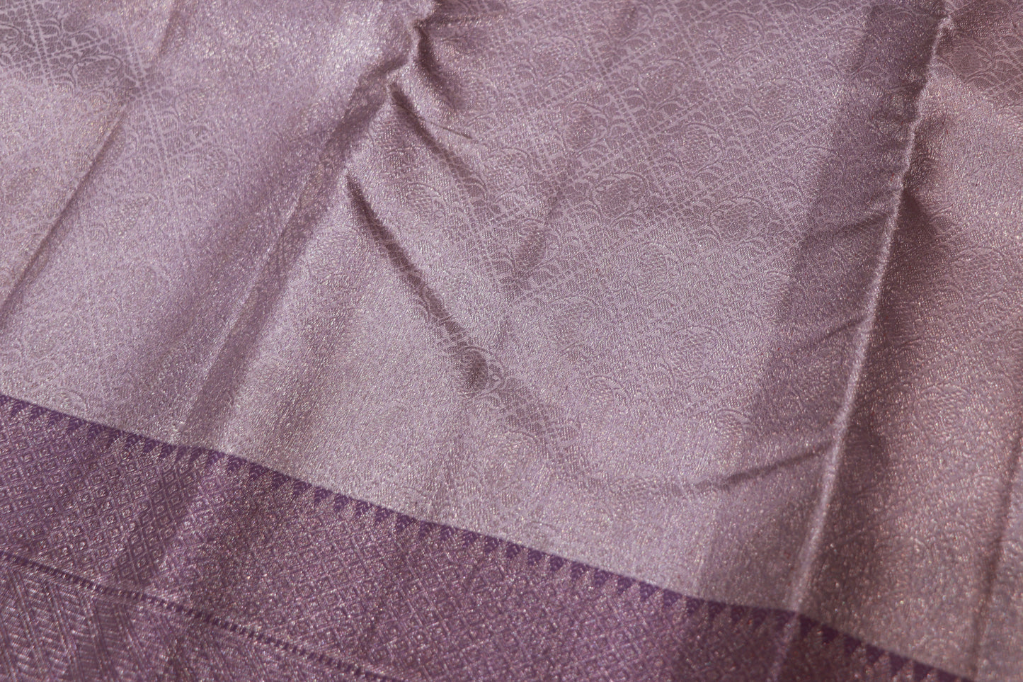Pure Silk Saree   Gray  With Purpal  Colour - Vaishali Silks