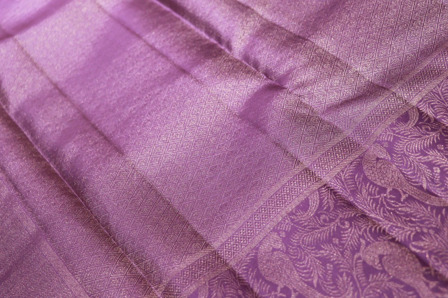 Pure Silk Saree  Blue  With Purpal  Colour - Vaishali Silks