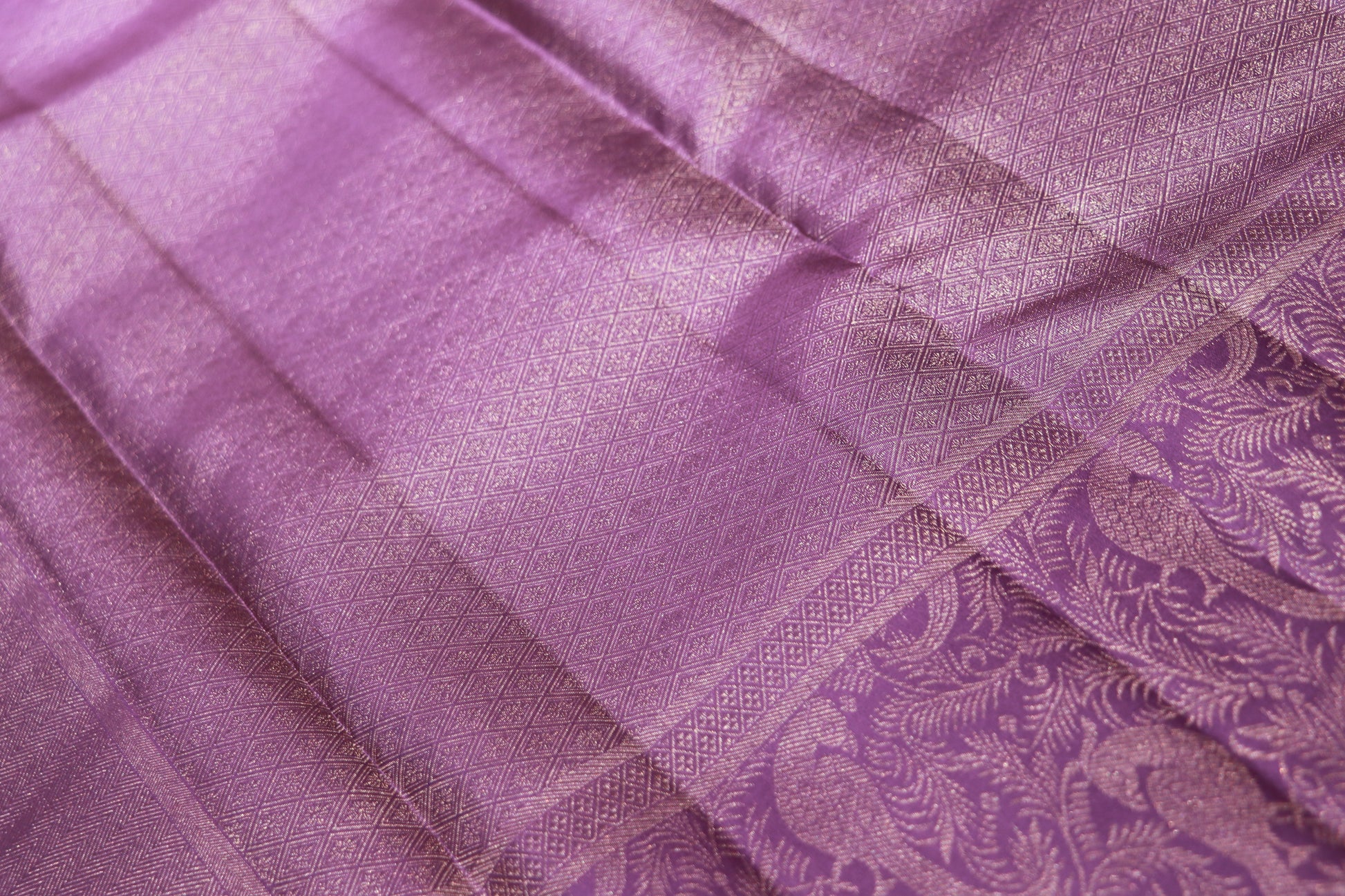Pure Silk Saree  Blue  With Purpal  Colour - Vaishali Silks