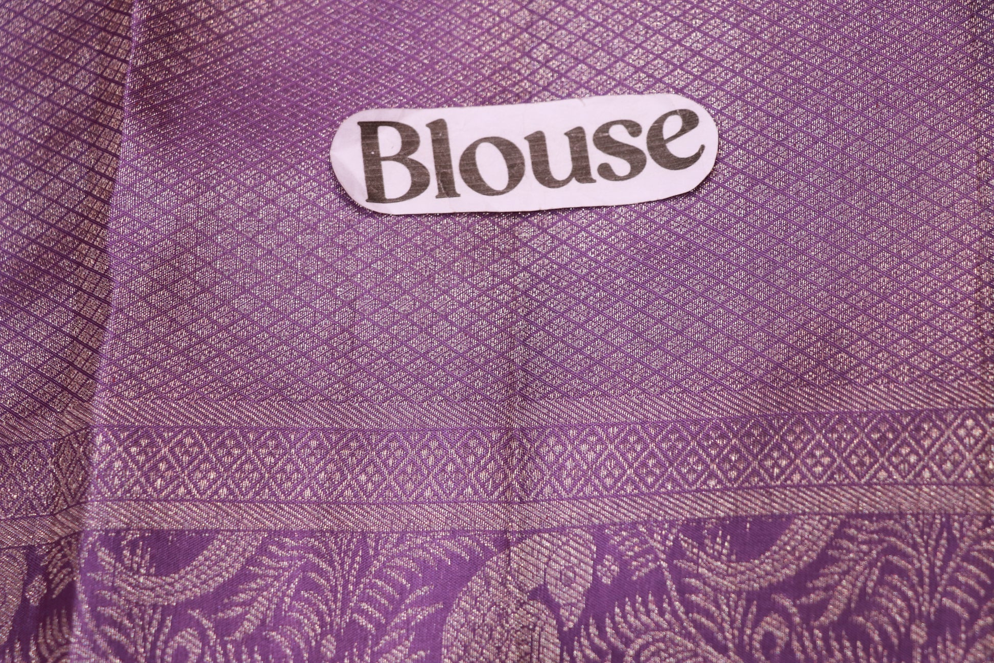 Pure Silk Saree  Blue  With Purpal  Colour - Vaishali Silks