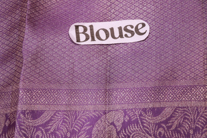Pure Silk Saree  Blue  With Purpal  Colour - Vaishali Silks