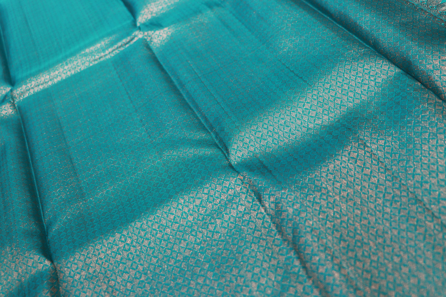 Pure Silk Saree  Blue Colour - Vaishali Silks