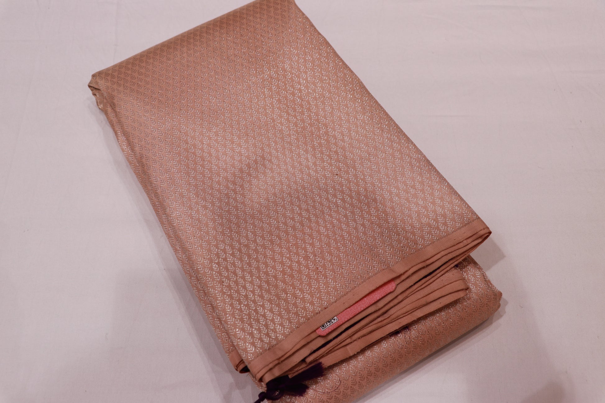 Pure Silk Saree  Cream  With  Violet  Colour - Vaishali Silks