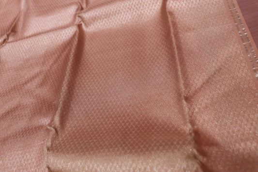 Pure Silk Saree  Cream  With  Violet  Colour - Vaishali Silks