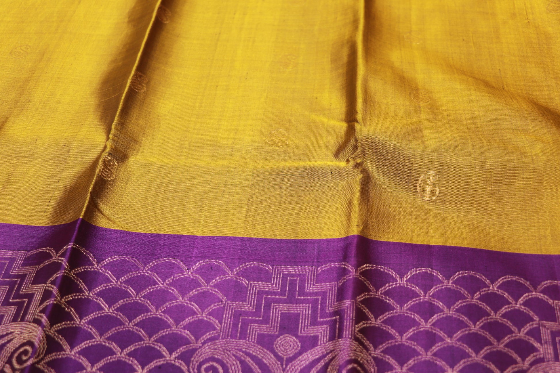 Pure Silk Saree  Green with Violet Colour - Vaishali Silks