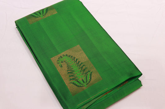 Pure Silk Saree  Gree  with Red Colour - Vaishali Silks