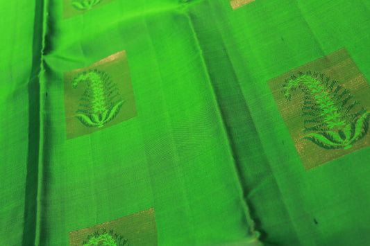 Pure Silk Saree  Gree  with Red Colour - Vaishali Silks