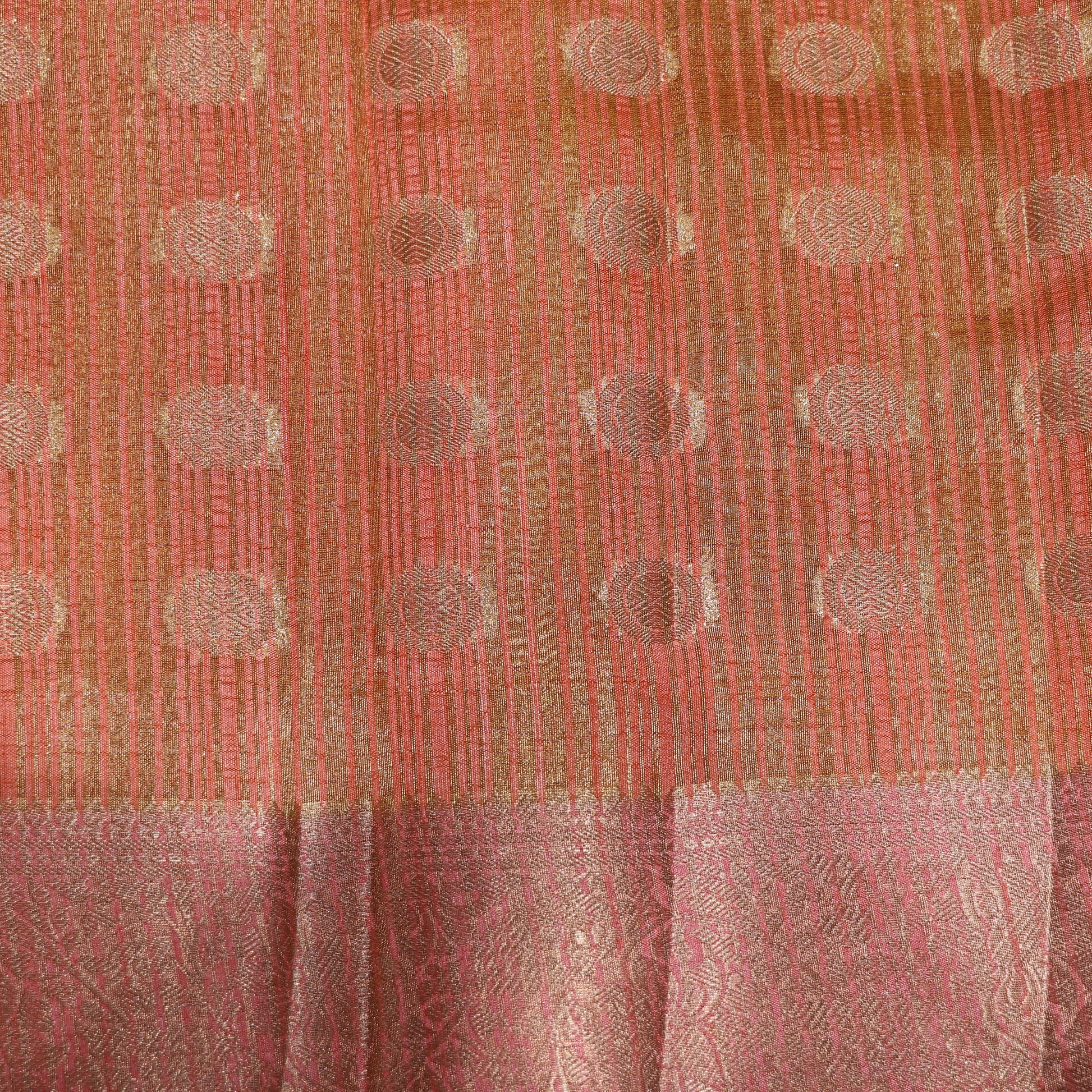 Fancy Saree Orange With  Peach Colur - Vaishali Silks