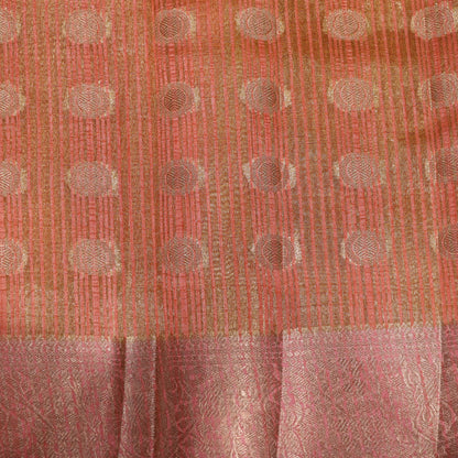 Fancy Saree Orange With  Peach Colur - Vaishali Silks