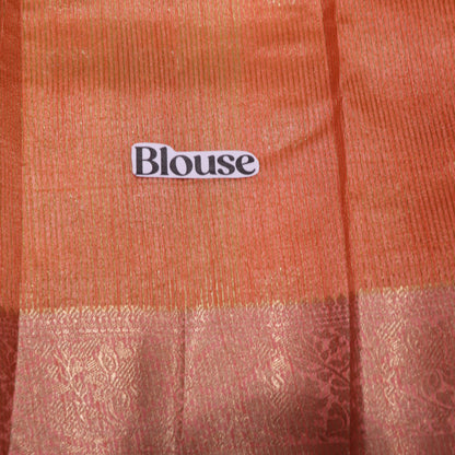 Fancy Saree Orange With  Peach Colur - Vaishali Silks