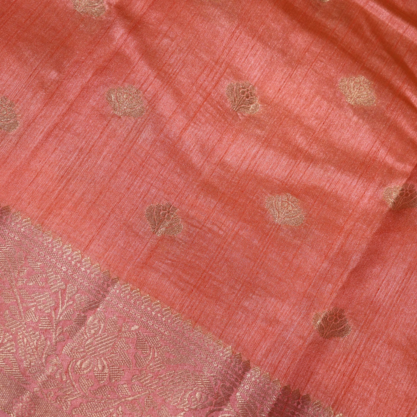 Fancy Saree Orange With  Peach Colur - Vaishali Silks