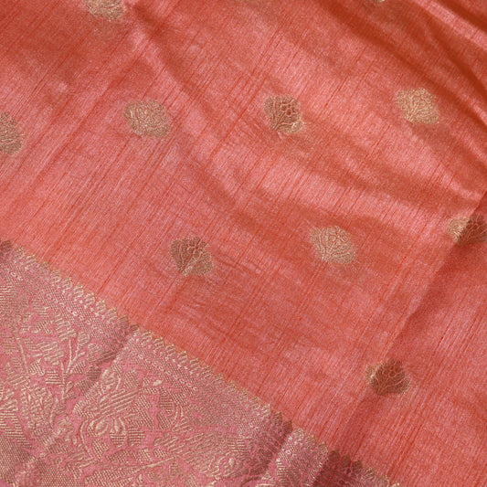Fancy Saree Orange With  Peach Colur - Vaishali Silks