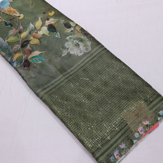 Fancy Saree Green Colour - Vaishali Silks