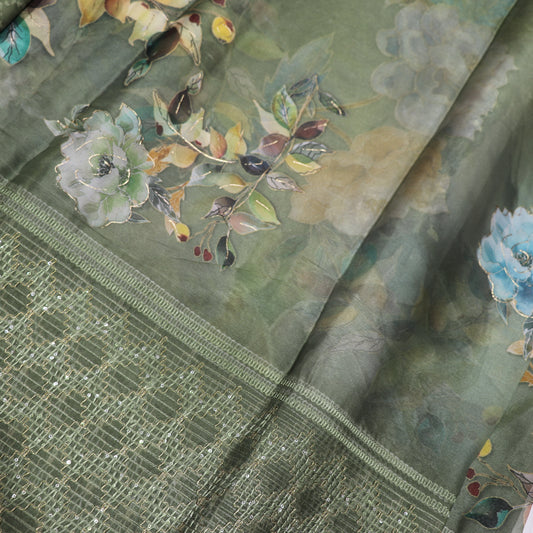 Fancy Saree Green Colour - Vaishali Silks