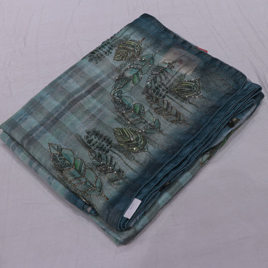 Fancy Saree Sky  Blue  Colour - Vaishali Silks