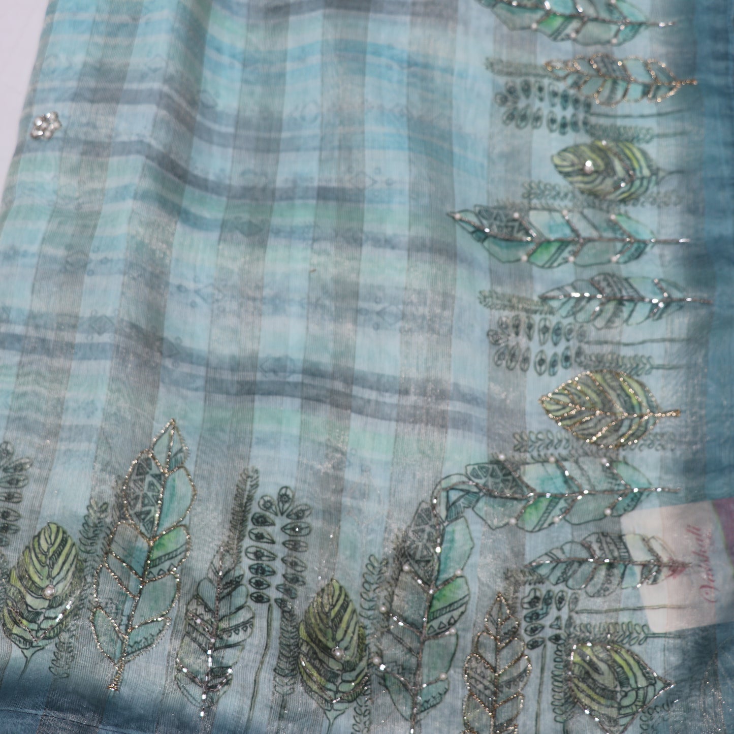 Fancy Saree Sky  Blue  Colour - Vaishali Silks