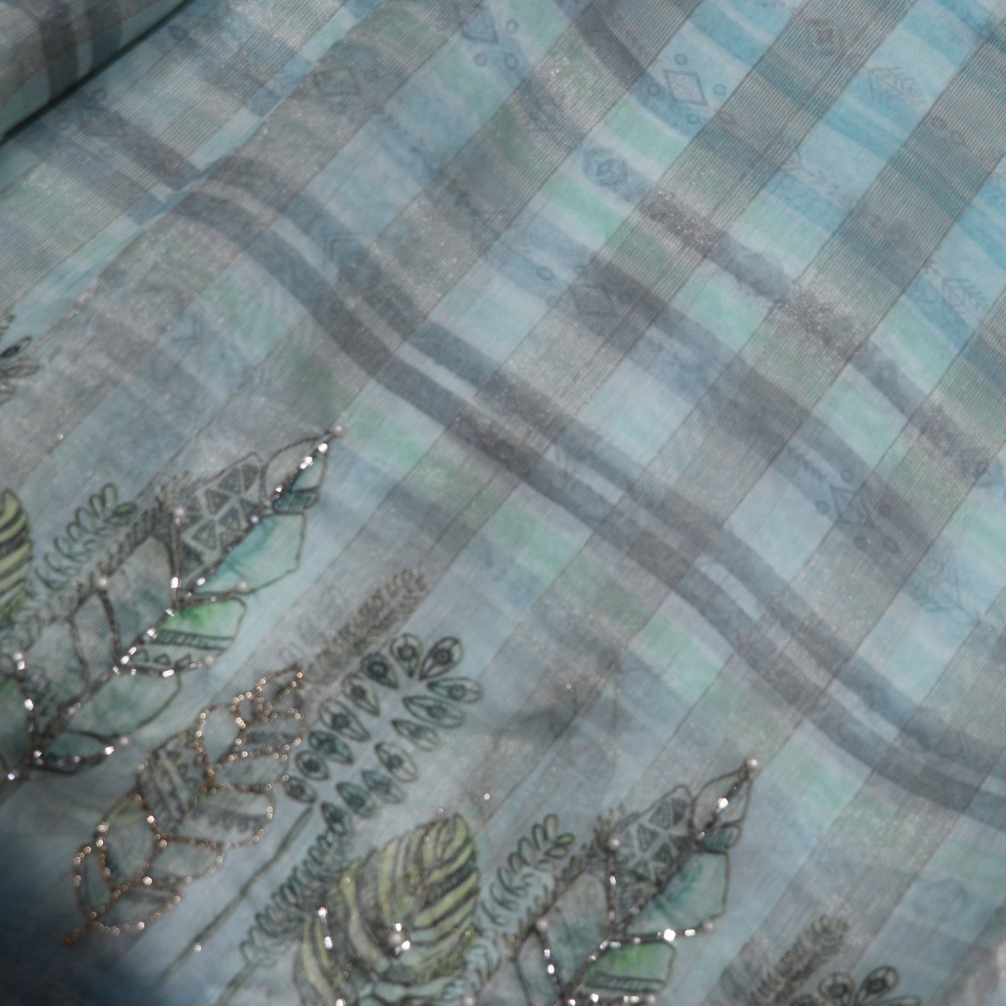 Fancy Saree Sky  Blue  Colour - Vaishali Silks