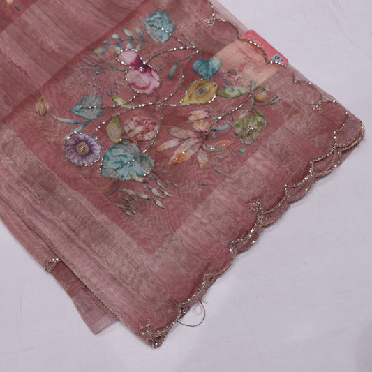 Fancy Saree  Light  Brown  Colour - Vaishali Silks