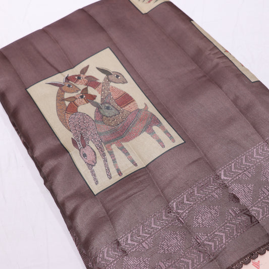 Fancy Saree  Brown Colour - Vaishali Silks