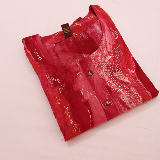 Short  Top  Red Colour - Vaishali Silks
