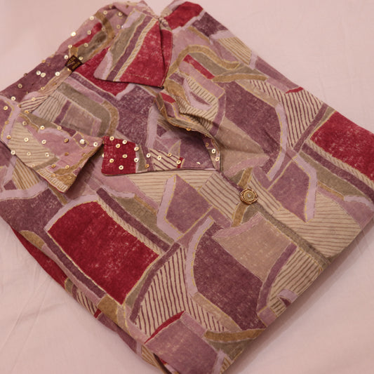 Short  Top   Violet Colour - Vaishali Silks
