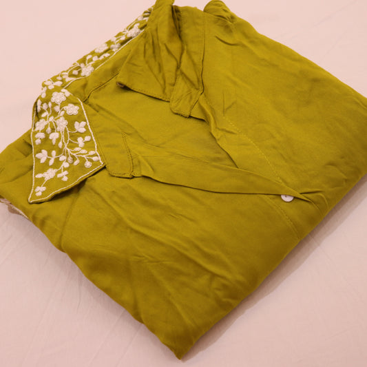 Short  Top  Parrot  Green   Colour - Vaishali Silks