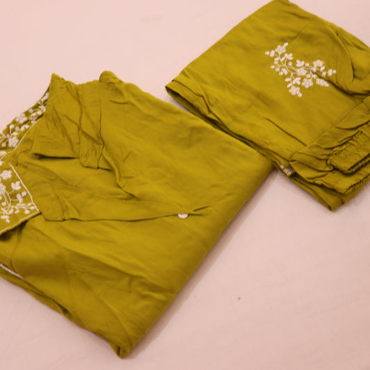 Short  Top  Parrot  Green   Colour - Vaishali Silks