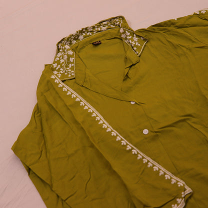 Short  Top  Parrot  Green   Colour - Vaishali Silks